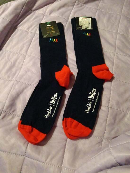 Happy Socks Other - 2 Happy Socks Crew Long Men's Cotton The Beatles Size 8-12 Brand New!